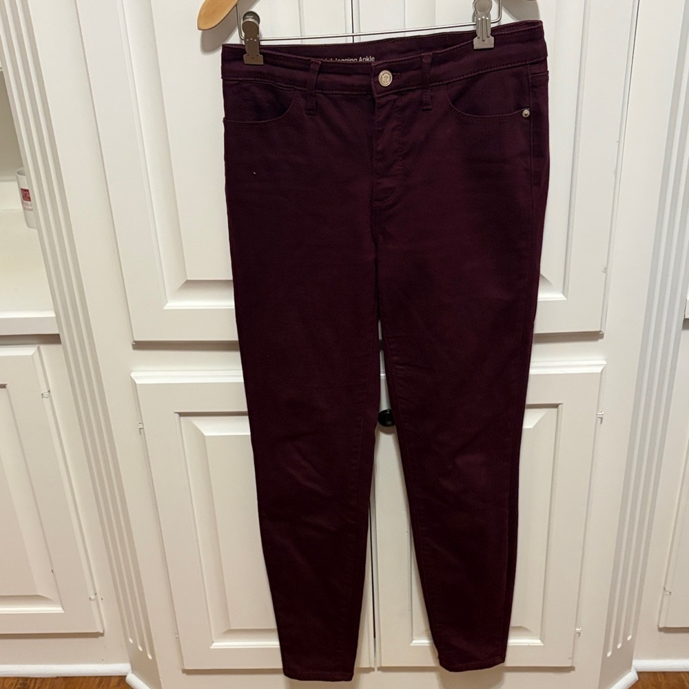 Talbots Women's High Rise Jeans in Dark Burgundy